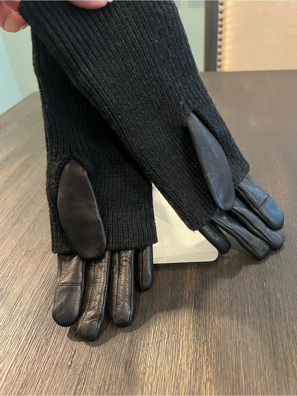 NWT AllSaints Black Cuff Leather Glove Size Small